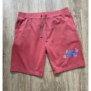 Ralph Lauren Polo Mens Floral Accent Sweat Shorts Nantucket Red Sz Large